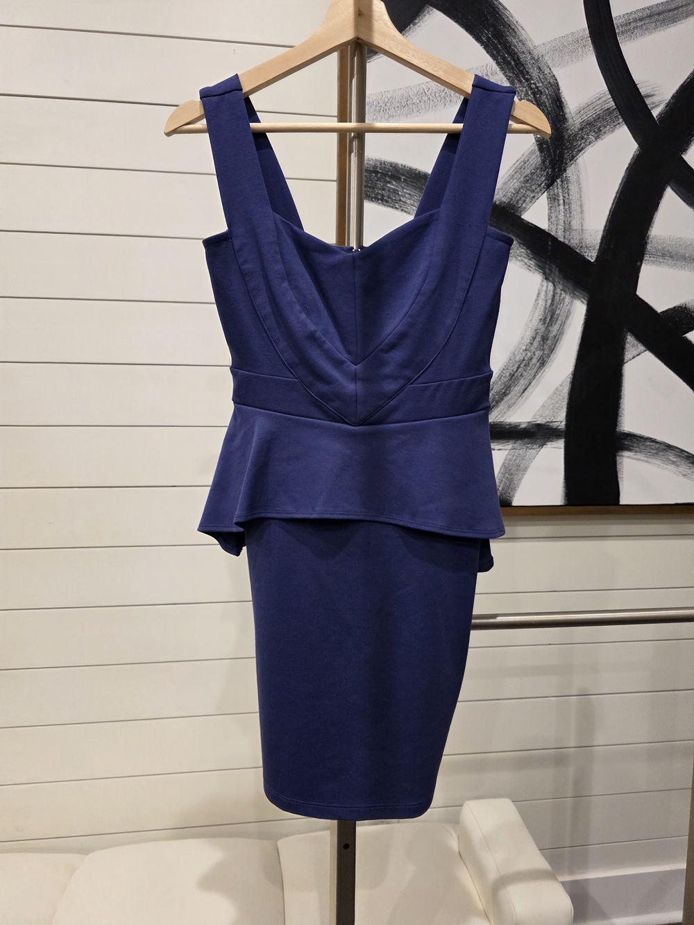 UK2LA Navy Peplum Midi Dress